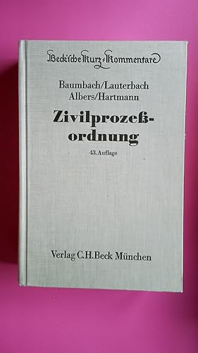 Bild des Verkufers fr ZIVILPROZESSORDNUNG BAND 1. mit Gerichtsverfassungsgesetz u. anderen Nebengesetzen zum Verkauf von HPI, Inhaber Uwe Hammermller