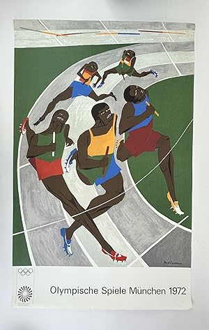 Bild des Verkufers fr THE RUNNERS" ORIGINAL 1972 OLYMPICS POSTER zum Verkauf von Second Story Books, ABAA