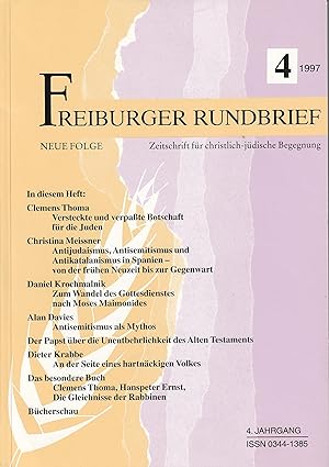 Freiburger rundbrief Zeitschrift fur Christlich-judische Begegnung 4 1997