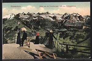 Ansichtskarte Stans, Stanserhorn, Blick von der Hotelterrasse nach den Wallenstöcken
