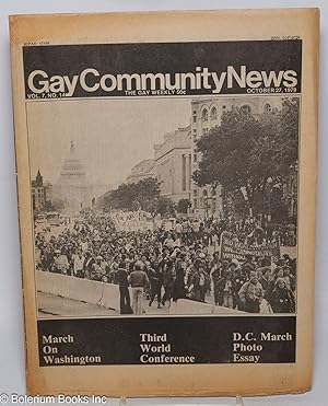 Imagen del vendedor de GCN: Gay Community News; the gay weekly; vol. 7, #14, Oct. 27, 1979: March On Washington a la venta por Bolerium Books Inc.