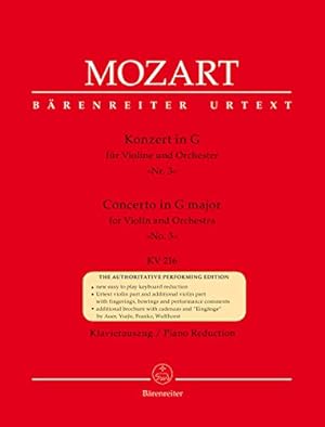 Bild des Verkufers fr Concerto for Violin No.3 in G major K.216 (Violin & Piano) zum Verkauf von WeBuyBooks