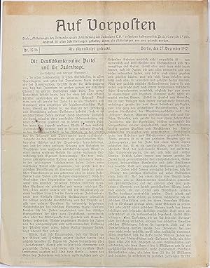 Auf Vorposten. No. 15/16 (27 Dezember 1912)