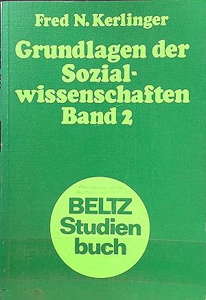 Imagen del vendedor de Grundlagen der Sozialwissenschaften; Bd. 2. Beltz-Studienbuch a la venta por books4less (Versandantiquariat Petra Gros GmbH & Co. KG)