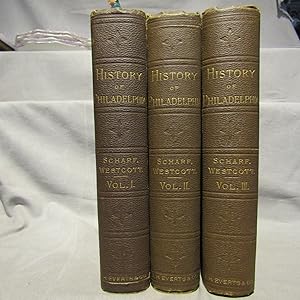 Imagen del vendedor de History of Philadelphia. 3vols first edition 1884 many illustrations, original cloth near fine. a la venta por J & J House Booksellers, ABAA