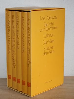 Bild des Verkufers fr 5 Bcher im Schuber: Virginia Woolf - Romane. Mrs. Dalloway, Die Fahrt zum Leuchtturm, Orlando, Die Wellen, Zwischen den Akten. zum Verkauf von Antiquariat Gallenberger