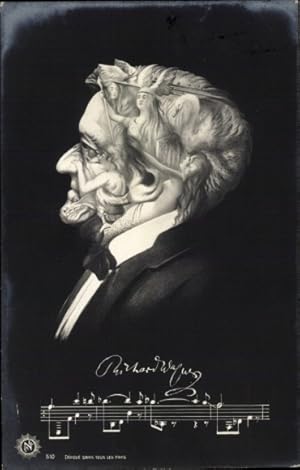 Ansichtskarte / Postkarte Richard Wagner, Deutscher Komponist, Dramatiker und Dirigent, Metamorphose