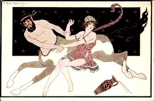 Künstler Ansichtskarte / Postkarte Kuhn-Regnier, J., Frau von Kentaur entführt, Griechenland