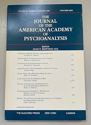 Bild des Verkufers fr The Journal of the American Academy of Psychoanalysis and Dynamic Psychiatry, Vol. 26, No. 2. zum Verkauf von Fundus-Online GbR Borkert Schwarz Zerfa