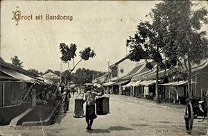 Ansichtskarte / Postkarte Bandung Bandoeng Java Indonesien, Straßenpartie