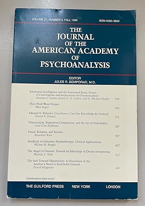 Bild des Verkufers fr The Journal of the American Academy of Psychoanalysis and Dynamic Psychiatry, Vol. 27, No. 3. zum Verkauf von Fundus-Online GbR Borkert Schwarz Zerfa