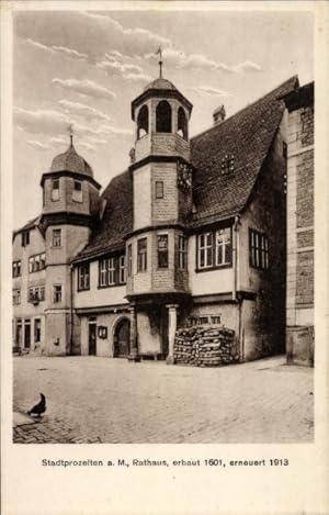 Bild des Verkufers fr Ansichtskarte / Postkarte Stadtprozelten am Main Unterfranken, Rathaus, erbaut 1601, erneuert 1913 zum Verkauf von akpool GmbH