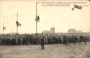 Ansichtskarte / Postkarte European Circuit, Barra auf dem Doppeldecker von Maurice Farman