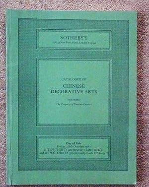 Chinese Decorative Arts, 28th October 1983. Sotheby's London Auction Catalogue.