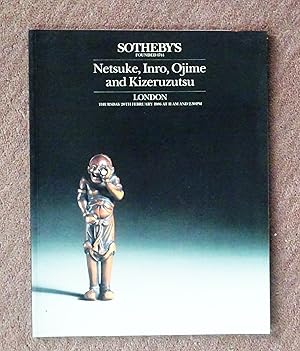 Netsuke, Inro, Ojime and Kizeruzutsu 20 February 1986. Sotheby's London Auction Catalogue + list ...