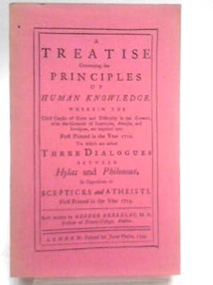 Bild des Verkufers fr A Treatise Concerning the Principles of Human Knowledge 1734 zum Verkauf von World of Rare Books