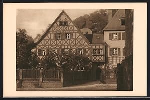 Ansichtskarte Kulmbach, Häuser an der Petrikirche