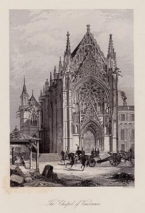 Bild des Verkufers fr The Chapel of Vincennes. Stahlstich von H.Bibby nach H.Hall. zum Verkauf von Antiquariat Heinz Tessin