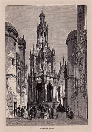 Seller image for Het Kasteel van Chambord. Holzstich aus einem illustrierten Buch, Rckseite mit Text. for sale by Antiquariat Heinz Tessin