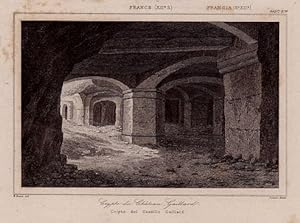 Bild des Verkufers fr Crypte du Chateau Gaillard. Stahlstich von Lemaitre. zum Verkauf von Antiquariat Heinz Tessin
