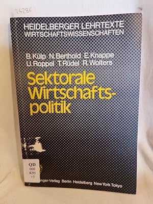 Seller image for Sektorale Wirtschaftspolitik. (= Heidelberger Lehrtexte: Wirtschaftswissenschaften). for sale by Versandantiquariat Waffel-Schrder