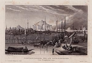 Seller image for Constantinopel und die Sophienkirche vom Bosphorus aus. Stahlstich aus Meyers Universum. for sale by Antiquariat Heinz Tessin