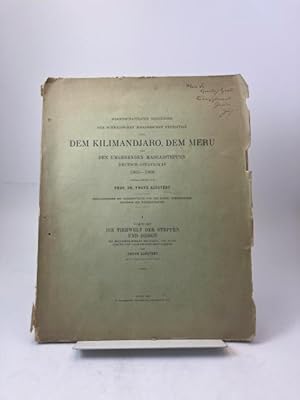 Bild des Verkufers fr Wissenschaftliche Ergebnisse der Schwedischen zoologischen Expedition nach dem Kilimandjaro, dem Meru und den umgebenden Massaisteppen Deutsch-Ostafrikas 1905-1906 unter Leitung von Prof. Dr. Yngve Sjstedt. I. Vorwort. Die Tierwelt der Steppen und Berge. Die Mkulumusi-Hhlen bei Tanga. Die Bevlkerung des Kilimandjaro-Meru-Gebiets. Mit 13 Tafeln und einer Karte. zum Verkauf von Rnnells Antikvariat AB