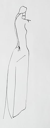 Sven Berlin study of a figure loosely drawn in ink Original Drawing [SB116]