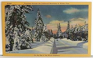 Seller image for Traveling through the California Mountains in Winter Time - On the Rim o' the World Highway - Postcard for sale by Argyl Houser, Bookseller