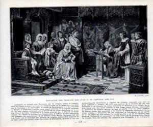 Immagine del venditore per LAMINA V39100: Educacion del Principe Juan II de Castilla en 1412 por M. Cubells venduto da EL BOLETIN
