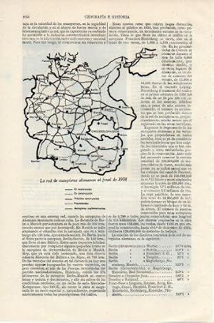 Seller image for LAMINA V39183: Red de autopistas en Alemania finales de 1938 for sale by EL BOLETIN