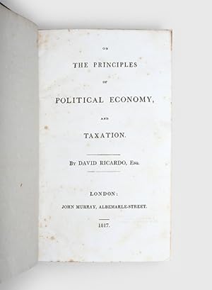 Bild des Verkufers fr On the Principles of Political Economy, and Taxation. zum Verkauf von Peter Harrington.  ABA/ ILAB.