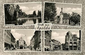 Postkarte Carte Postale 73045191 Apolda Am Friedensteich Rathaus Bahnhofstrasse HO Central Kaufha...