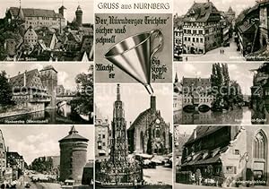 Postkarte Carte Postale 73021354 Nuernberg Henkersteg Burg Frauenkirche Nuernberg