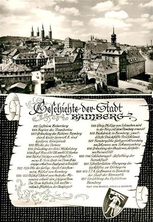 Bild des Verkufers fr Postkarte Carte Postale 73098572 Bamberg Panorama Geschichte der Stadt Bamberg zum Verkauf von Versandhandel Boeger