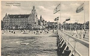 Postkarte Carte Postale 13066182 Kolberg Ostseebad Kolobrzeg Strandschloss Seesteg Kolberg