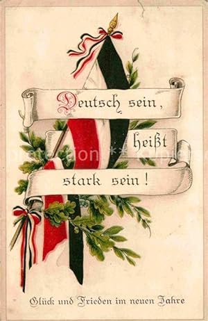 Postkarte Carte Postale 13088864 Schwarz Weiss Rot Patriotismus WK1 Neujahr Schwarz Weiss Rot