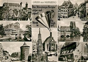 Postkarte Carte Postale 73045572 Nuernberg Henkersteg Albrecht Duerer Haus Schoener Brunnen Fraue...