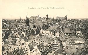 Postkarte Carte Postale 73142635 Nuernberg Blick vom Turm St. Lorenzkirche Nuernberg