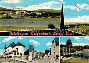Postkarte Carte Postale 73021653 Tiefenbach Cham Panorama Kreuz Kirche Schwimmbad Tiefenbach