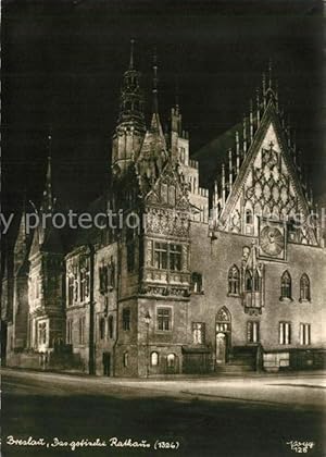 Postkarte Carte Postale 73253443 Breslau Niederschlesien Gotisches Rathaus Breslau Niederschlesien