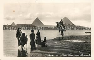 Postkarte Carte Postale 73298049 Cairo Egypt Flood Time near Pyramids Cairo Egypt