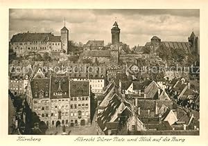 Postkarte Carte Postale 73294743 Nuernberg Albrecht Duerer Platz mit Burg Nuernberg