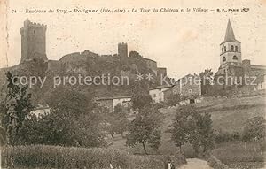Postkarte Carte Postale 13359043 Polignac Haute-Loire La Tour du Chateau et le Village Eglise Pol...