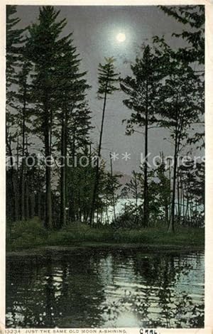 Postkarte Carte Postale 73301800 Wrangell Alaska Landschaftspanorama im Mondschein