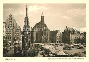 Postkarte Carte Postale 73293900 Nuernberg Frauenkirche und Brunnen Nuernberg