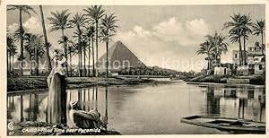 Postkarte Carte Postale 73508447 Cairo Egypt Flood Time near Pyramids Cairo Egypt