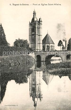 Postkarte Carte Postale 13508054 Nogent-le-Rotrou Pont et Eglise Saint Hilaire Nogent-le-Rotrou