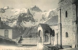 Postkarte Carte Postale 13490896 La Grave Eglise des Terrasses et la Meije La Grave