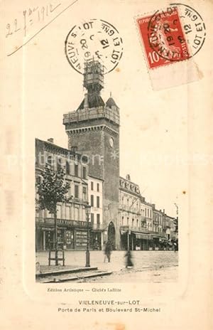 Postkarte Carte Postale 13506303 Villeneuve-sur-Lot Porte de Paris et Boulevard St Michel Villene...